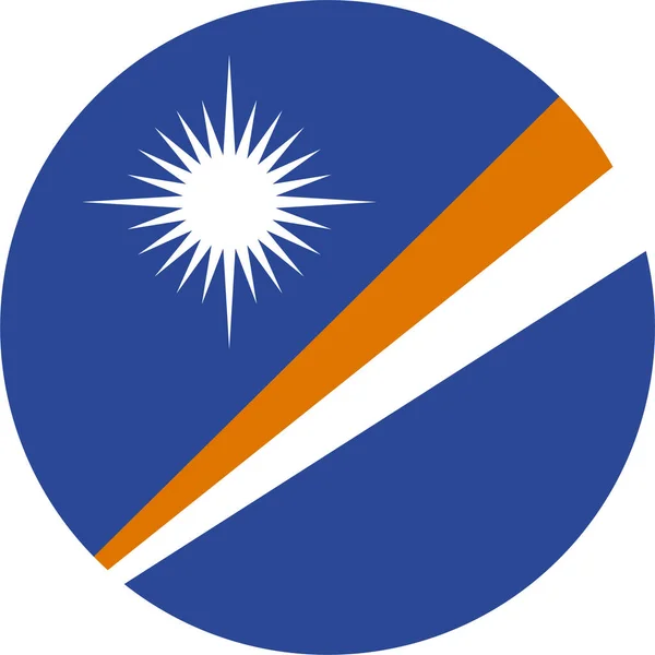 País Bandera Marshall Islands Icono Estilo Plano — Vector de stock