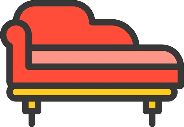 坐椅舒适沙发图标填充轮廓风格 — 图库矢量图片