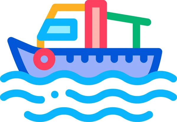 Barco Pesca Icono Del Motor Cultura Comunidades Categoría — Vector de stock