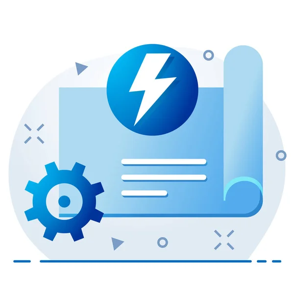 Factura Eléctrica Icono Electricidad — Vector de stock