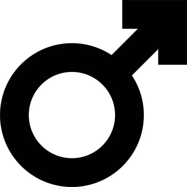 Ikon Pria Gender Dalam Gaya Padat - Stok Vektor