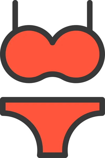 Bikini Symbol Mit Gefüllten Umrissen — Stockvektor