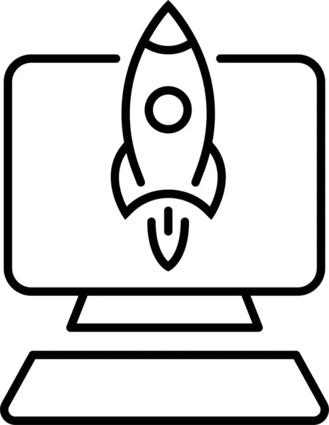 Ticari Bilgisayar Füze Simgesi — Stok Vektör