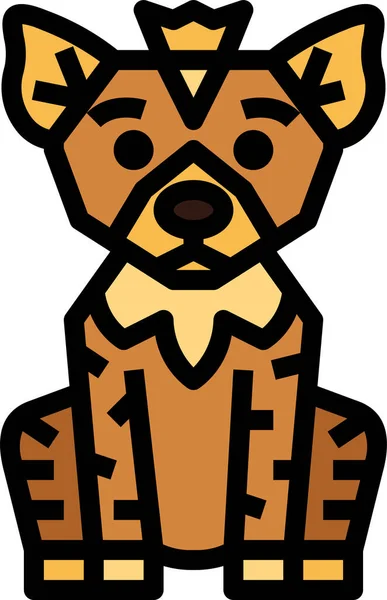 填充型的动物鬣狗哺乳动物图标 — 图库矢量图片