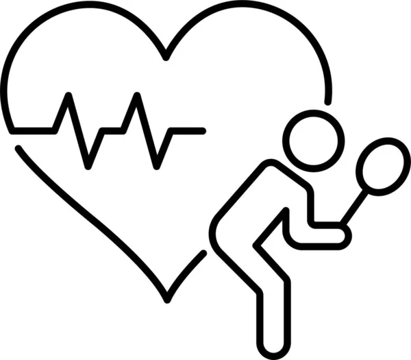 Badminton Heart Person Icon — Stock Vector