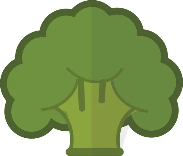 Brokkoli Élelmiszer Egészséges Ikon Lapos Stílusban — Stock Vector