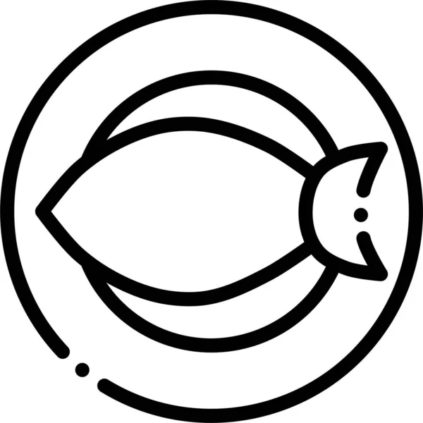 Comer Pescado Icono Comida Estilo Del Esquema — Archivo Imágenes Vectoriales