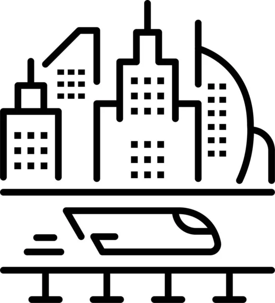 Città Iperloop Icona Della Metropolitana — Vettoriale Stock