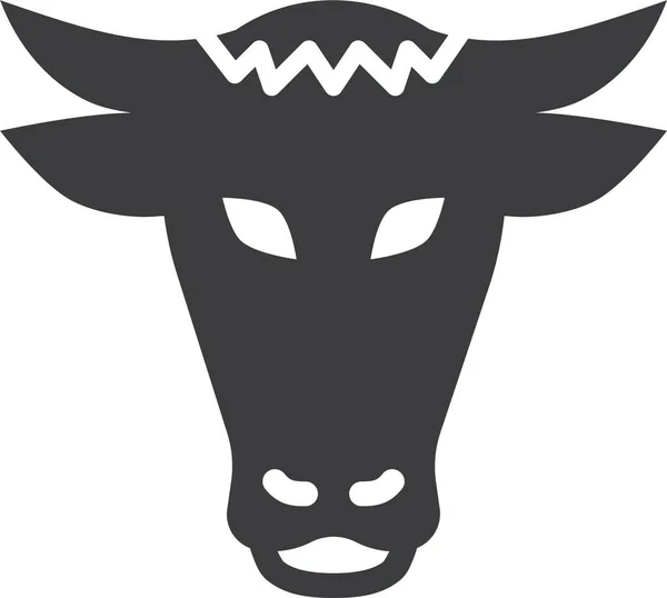Agricultura Animal Toro Icono Estilo Sólido — Vector de stock