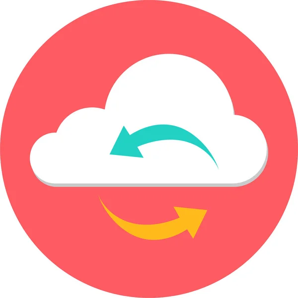 Cloud Server Computing Icon Flat Style — Stock Vector