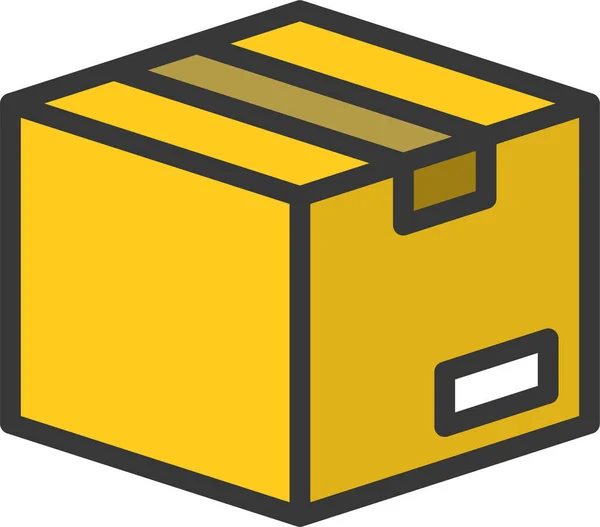 Caja Contenedor Icono Del Paquete Estilo Contorno Lleno — Vector de stock