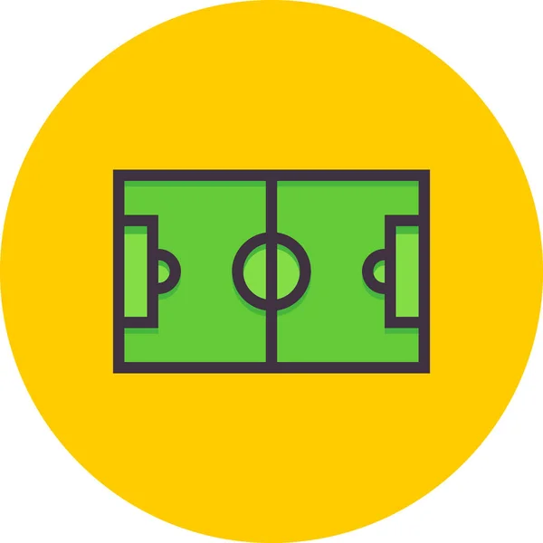 Veld Voetbalveld Pictogram Badge Stijl — Stockvector