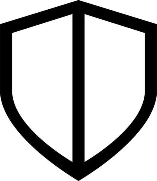 轮廓式的防火墙保护盾牌图标 — 图库矢量图片