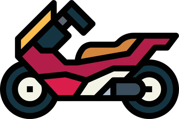 Grande Motobike Ícone Motocicleta — Vetor de Stock