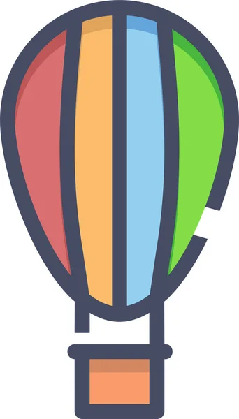 Fallschirm Symbol Für Die Ballonfahrt Stil Ausgefüllter Umrisse — Stockvektor