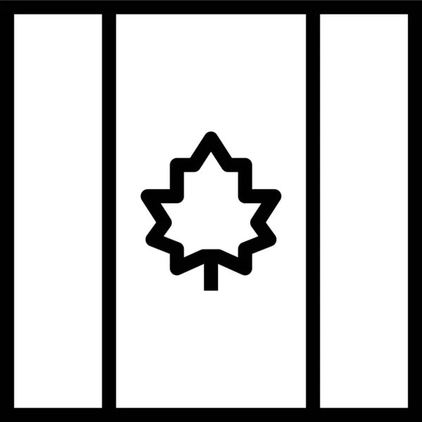 Canada Canadiense Icono Del País Estilo Esquema — Vector de stock