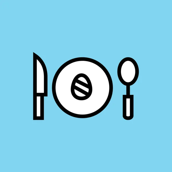 Dine Dinner Easter Icon Outline Style — Stock Vector