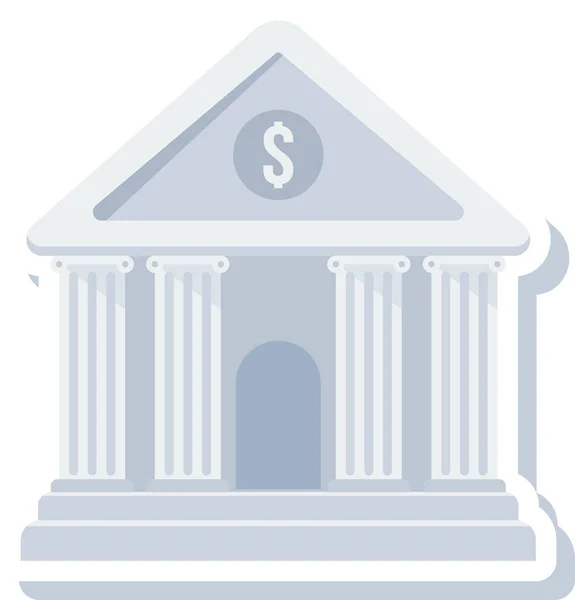 Значок Банку Фінансової Установи Плоскому Стилі — стоковий вектор