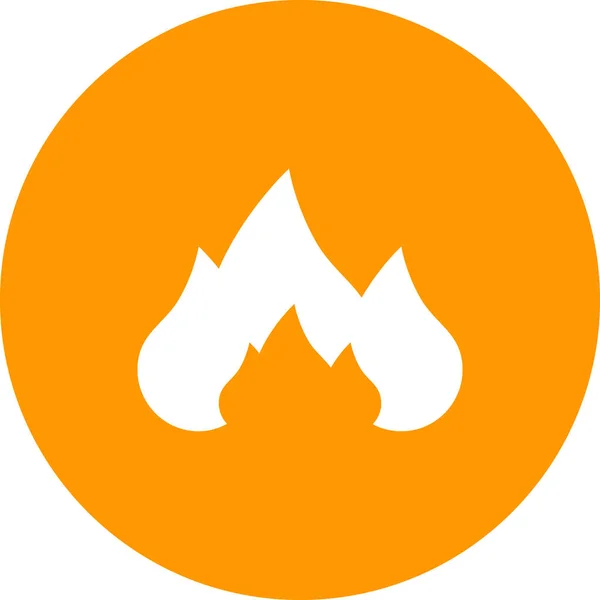 Burn Fire Flame Icon Solid Style — Stock Vector