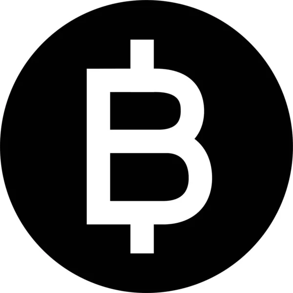 Ícone Moeda Dinheiro Bitcoin Estilo Sólido — Vetor de Stock