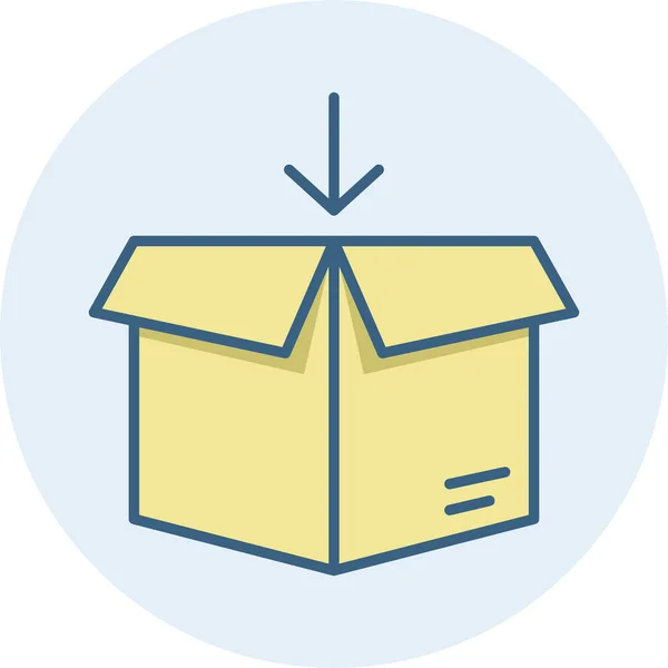 Paketsymbol Für Paketboten Ausgefüllter Form — Stockvektor