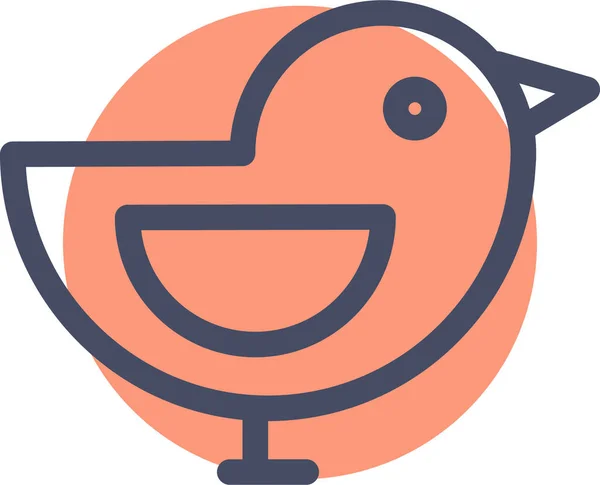 Іконка Осіннього Пташиного Горобця Контурному Стилі — стоковий вектор