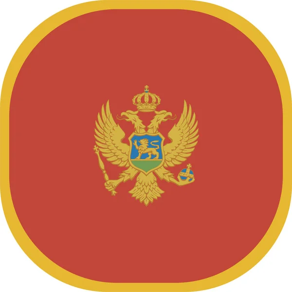 National Flag Montenegro Icon Flat Style — 스톡 벡터