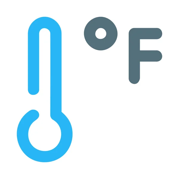 華氏病気の温度計のアイコンのアウトラインスタイル — ストックベクタ