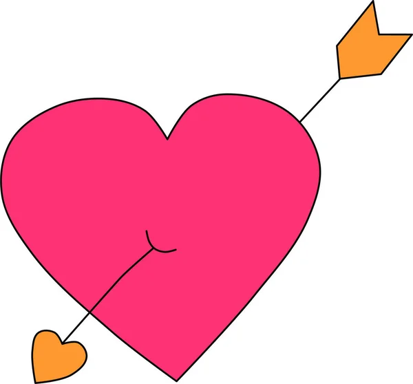 Βέλος Cupid Καρδιά Εικονίδιο Γεμάτο Περίγραμμα Στυλ — Διανυσματικό Αρχείο