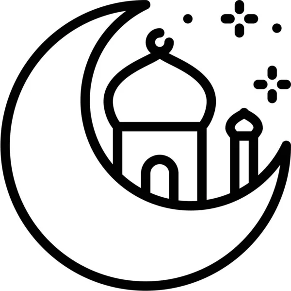 Икона Полумесяца Ислама Категории Рамадан Эйд — стоковый вектор