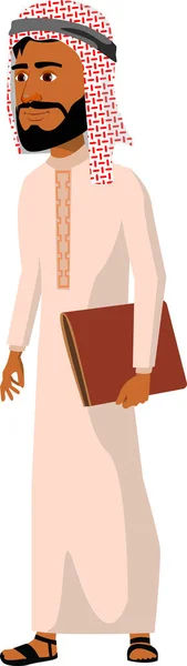 Icône Homme Affaires Arabe Affaires Dans Style Plat — Image vectorielle