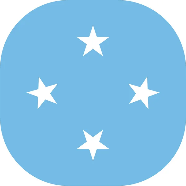 Ország Zászló Mikronézia Ikon Lapos Stílusban — Stock Vector