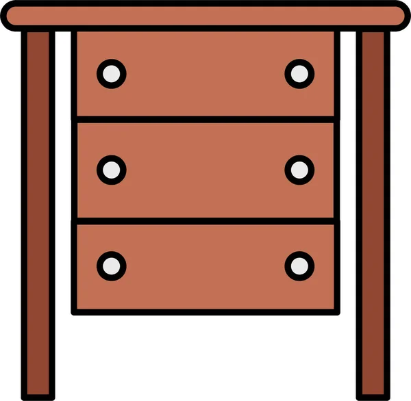 Drawers Furniture Business Icon Filled Outline Style — Stock Vector