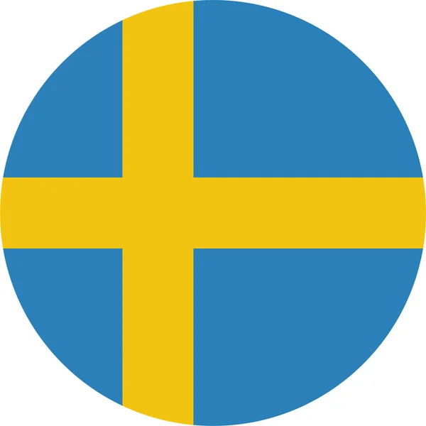 Икона Шведского Флага Плоском Стиле — стоковый вектор