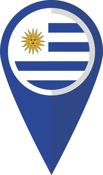 Steag Pin Pictograma Uruguay Stil Plat — Vector de stoc