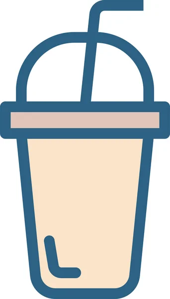Nápojový Šálek Kávy Ikona Vyplněném Stylu — Stockový vektor