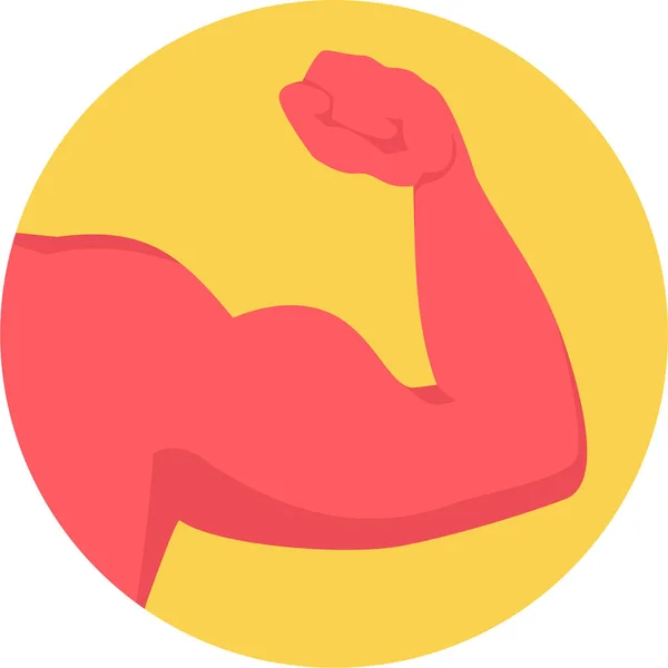 Arm Muscle Fitness Icon Flat Style — Stock Vector