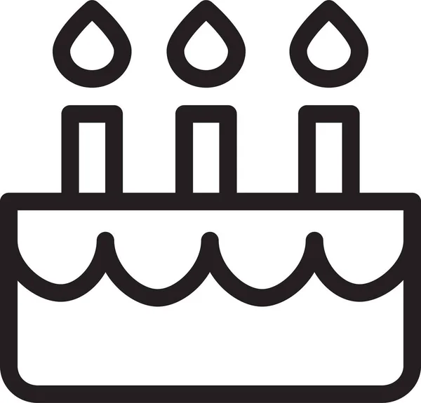 Icona Della Celebrazione Della Torta Compleanno Stile Contorno — Vettoriale Stock
