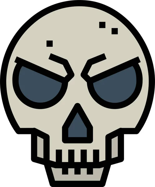 Huesos Icono Forma Muerte Estilo Contorno Lleno — Vector de stock