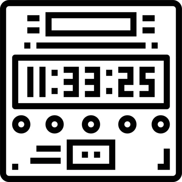 Icono Fecha Reloj Ajanta Estilo Esquema — Vector de stock