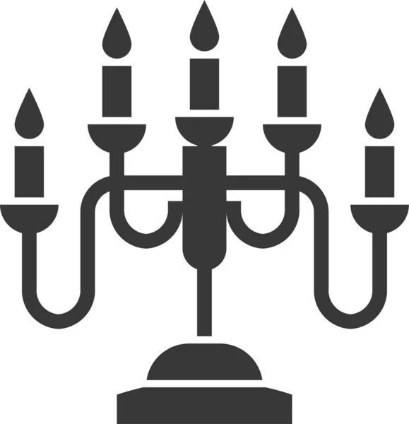 Kerzenhalter Elektrische Flamme Symbol Solidem Stil — Stockvektor