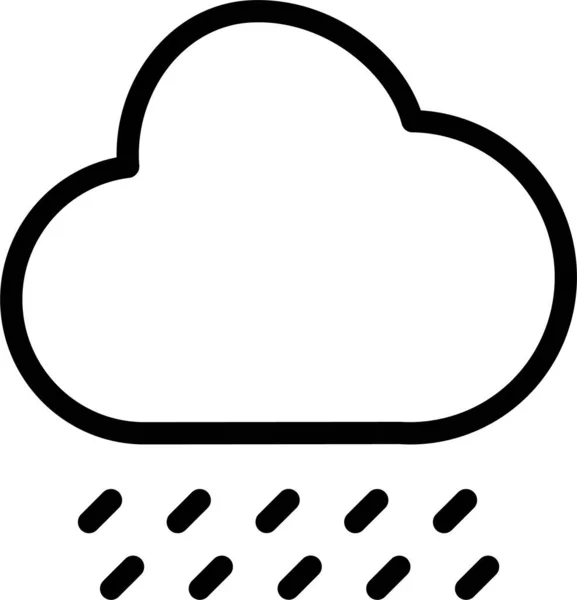 Σύννεφο Πρόγνωση Βροχή Εικονίδιο Στυλ Περίγραμμα — Διανυσματικό Αρχείο