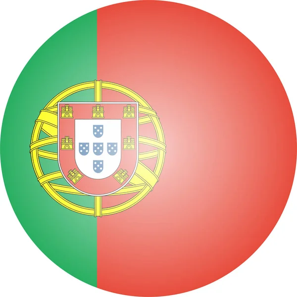 National Flag Portugal Icon Isometric Style — 스톡 벡터