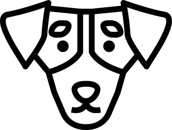 Jack Russell Dog Ikone Outline Stil — Stockvektor