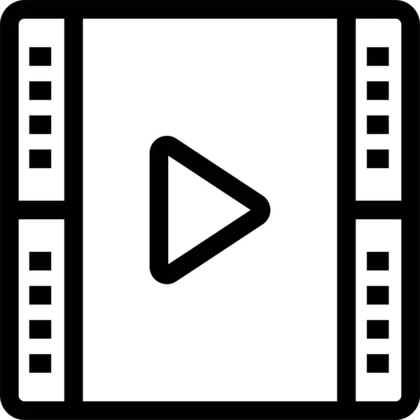 Película Medios Comunicación Icono Película Estilo Esquema — Vector de stock