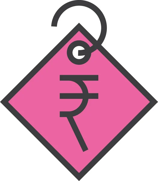 Ikona Ceny Rupii Stylu Wypełnionym — Wektor stockowy