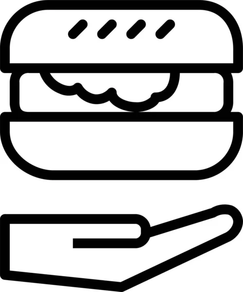 Hamburger Fast Food Ikonu — Stok Vektör