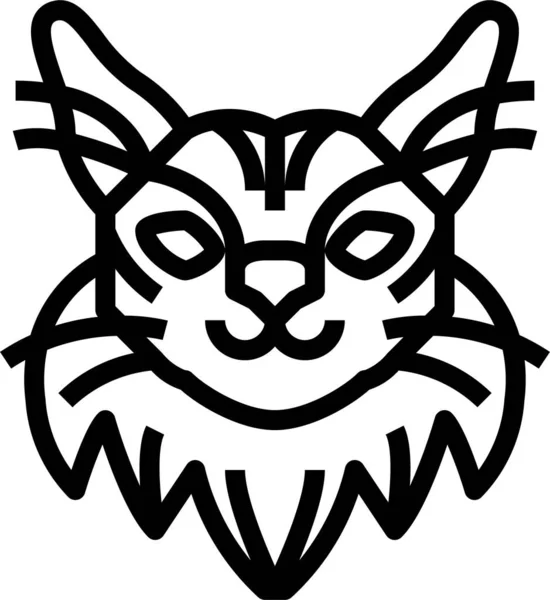 Maine Coon Cat Icon Outline Style — Stock Vector