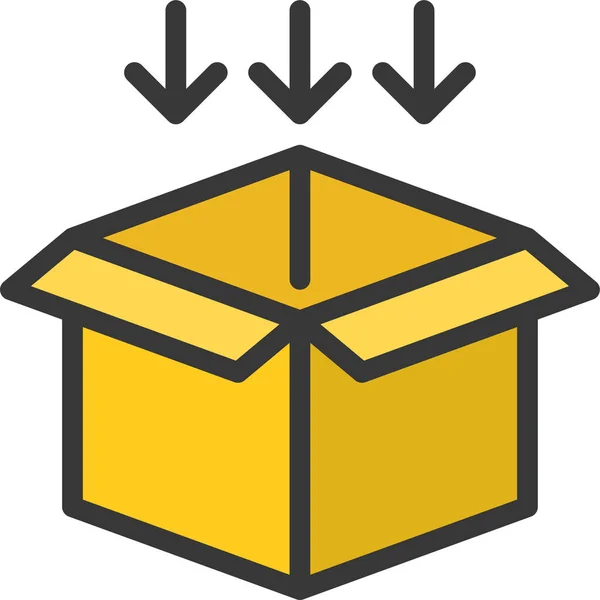 Kotak Ikon Paket Wadah Dalam Gaya Isi Garis - Stok Vektor
