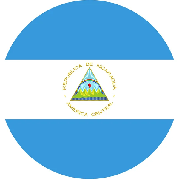 Ülke Bayrağı Nikaragua Simgesi Düz Stil — Stok Vektör